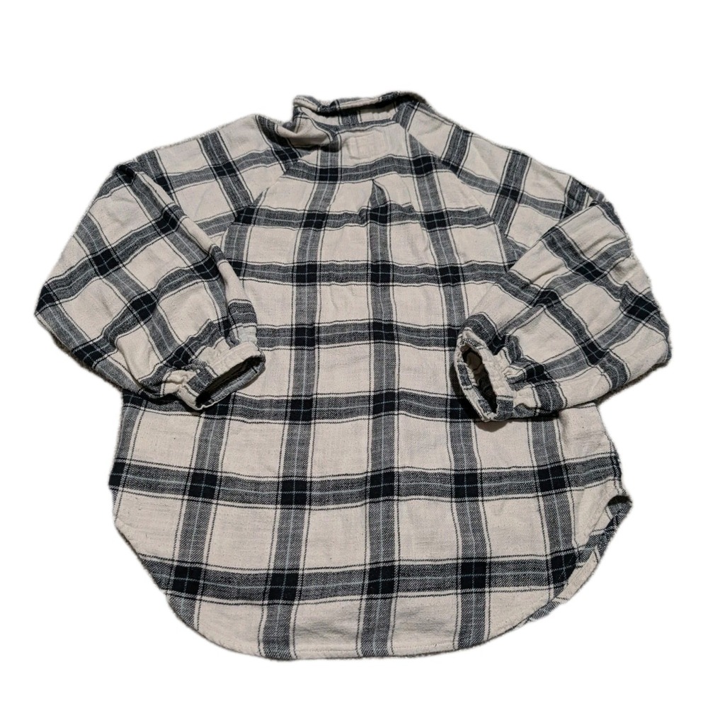 American Eagle Women's Flannel Plaid Button Down Shirt Elastic Wrist Size S - Picture 3 of 6